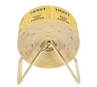 DOITOOL Raffle Ticket Dispenser Stand with 1000 Yellow Carnival Tickets Roll Single Roll Holder for Lottery Party and Event Entry Draws