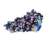 DOITOOL Rainbow Electroplated Natural Crystal Cluster Ornament for Home and Office Decoration, Mini Real Crystal Amethyst with Assorted Style, for DIY Crafts and Fish Tank Assorted style