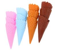 DOITOOL Realistic Fake Ice Cream Cone Props 12Pcs Miniature Ice Cone Models for Kids Pretend Play Food Decor and Party Accessories