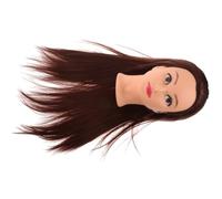 DOITOOL Realistic Fiber and High Capability, Brown Silicone Temperature Hair Practice Mannequin Head with Heat Styling Material, for Hairdressing Schools and Beauty Salons Training