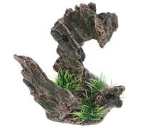 DOITOOL Realistic Resin Aquarium Mountain View Stone Fish Tank Decoration Betta Fish Hideaway Cave Shrimp Play Cave and Turtle Tank Ornament for Freshwater Aquatic Pets