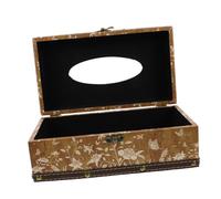 DOITOOL Rectangular Napkin Dispenser Wood Tissue Holder Facial Towel Case Wooden Tissue Case Brown