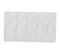 DOITOOL Rectangular Plastic Painting Palette with Round and Rectangular Wells Leak Watercolor Tray White Durable Plastic for Watercolour Gouache Acrylic Oil Easy to Clean for Artists