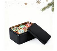 DOITOOL Rectangular Tinplate Tea Storage Box 5.12X3.15X2.56In Portable Organizer for Tea Leaves Candies Snacks Home Storage Container