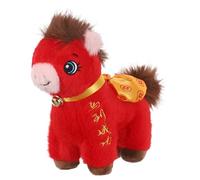 DOITOOL Red Color Horse Plush Toy - 2026 Lunar New Year Red Color Horse Plushie - 8 Inch Decorative Kawaii Zodiac Animal Stuffed Toy Asian Festival Spring Festival Mascot