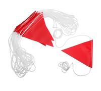 DOITOOL Red High-visibility Triangle Pennant Safety Flags String with Weather Resistant Pvc Material for Hazardous Area Perimeter Marking and Outdoor Use