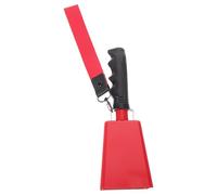 DOITOOL Red Metal Cowbell Modeled after Soccer Ball with Wrist Strap and Ergonomic Handle Loud Cheering Bell for Sports Fans for Sporting Competitions and School Events