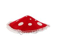 DOITOOL Red Mushroom Bucket Hat with Pearl Tassel for Women Soft Comfortable Festival Cosplay Accessory Elegant Potted Pattern Party Cap for Adults