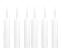 DOITOOL Refillable Sealant Caulking Tubes 6 Pack Empty Silicone Mastic Cartridges with Hose Funnels for Diy Caulk Filling 13X3.6X1.8 Inch