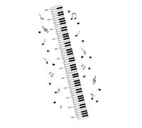 DOITOOL Removable Wall Sticker Piano Pattern Decorative Decal Boy Girl Adornment Ruler Sticker Living Music