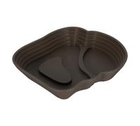 DOITOOL Reptile Bathing Pool and Feeding Dish for Turtles with Ramp, Large Dark Brown Plastic Turtle Water Bowl, Reptile Food and Water Dish Suitable for Geckos, Snakes, Bearded Dragons,