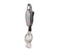 DOITOOL Retractable Badge Reel with Rhinestone Design Abs Clip Easy Attachment for Id Cards for Nurses Teachers Students and Event Attendees Ab Color