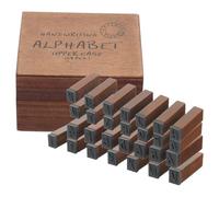 DOITOOL Retro Alphabet Wooden Rubber Stamps Set, Uppercase Cursive Letter Stamps for DIY Journaling and Crafting, Vintage Style Wooden Stampers for Scrapbooking and Handmade Projects