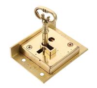 DOITOOL Retro Brass File Cabinet Lock Secure Drawer Lock Replacement for Desk Furniture Cabinet Drawers with Smooth Finish and Durable Construction 2.5 X 1.5 X 0.5 Inch