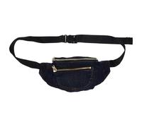 DOITOOL Retro Denim Cross Body Bag with Double Pockets Washable Comfortable Hand Feeling Thickened Shoulder Strap for Women Casual Travel Waist Chest Use
