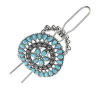 DOITOOL Retro Turquoise Hair Fork with Flower Shape Zinc Alloy, Easy to Put and Take, Chinese Style Vintage Hairpin for Women, Hair Ornament that Can be Given a Present