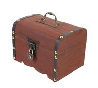 DOITOOL Retro Wooden Treasure Chest with Lock Dual-purpose Money Saving Box and Jewelry Organizer for Vintage Storage Box with Secure Lock Classic Home Decor for Halloween and Christmas