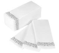 DOITOOL Reusable and Silver Colour Dinner Napkins 25pcs Made from Wood Pulp with Thickened Design Chic and Elegant Paper Napkins for Banquets Or Party Supplies for Holiday Party Use