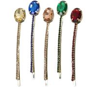 DOITOOL Rhinestones Hair Clips 5Pcs Diamond-Style Crystal Pins for Women Elegant Accessories for Weddings and Daily Use