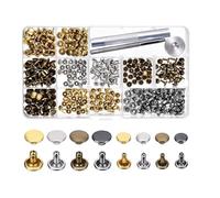 DOITOOL Rivets snap Fastener Tool : 6mm/8mm Metal Snap Fastener Kit 240-piece Rivet Press Tool Set for Leather Craft Belt Repair DIY Projects