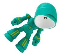 DOITOOL Robot Night Light, Battery Desk Lamp, Lightweight Portable PVC Figurine Light for Boys and Girls Bedroom, Bedside and Home Office Decor, 3 X Button Batteries