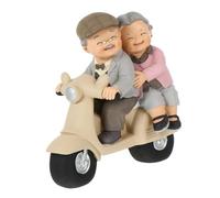 DOITOOL Romantic Resin Elderly Couple Ornament Grandparent Statue Decorative Love Couple Statuette for Home Décor, Wedding and Table Display
