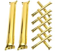 DOITOOL Round Head Boom Sticksthunder Sticks Noise Makers - 24 Pcs Inflatable Spirit Gear for Soccer Fans & Sporting Events - Metallic Clapping Tools for Usa Mexico North America 2026 (golden)