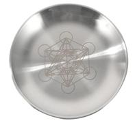 DOITOOL Round Stainless Steel Altar Tray Pentagram Ritual Plate Decorative Candle Tray Metal Offering Dish for Wicca Supplies Tarot Ceremony Home or Temple Display 5.51 in