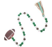 DOITOOL Rustic Wooden Bead String Rugby Tags Hanging Ornament with Tassel, Comfortable Hand Touch, Reusable Use, for Home Wall Hanging Decoration