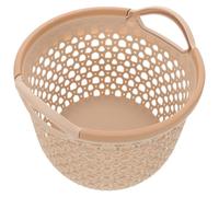 DOITOOL Rustic Woven Plastic Basket Large Capacity Organizer with Handle for Tv Cabinet and Books Multi-function Storage in Pp Material