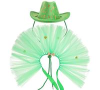 DOITOOL Saint Patrick's Day Pet Costume Shamrock Hat and Dog Tutu Skirt Cloth Material Breathable and Reusable Outfit for Cats and Dogs Festive Irish Holiday Dress-up Accessory