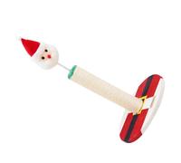 DOITOOL Santa Cat Scratching Post Christmas Themed Kitten Climber Natural Sisal Rope Cat Toy Cozy Home Decor
