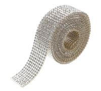 DOITOOL Self Adhesive Rhinestone Ribbon Strip Wide White Diamond Craft Tape for DIY Clothes Decorations Bling Crystal Strip for Phone Cases Boxes Glasses Non-Fading Embellishment
