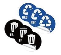 DOITOOL Self-Adhesive Waste Sorting Stickers Set of 6 Sheets Made of Sturdy PVC with Environmental Protection and Reusable Features for Hotel and Public Places