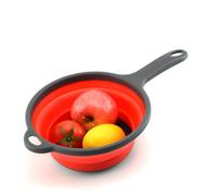DOITOOL Silicone Kitchen Sink Strainer Basket 2Pcs with Folding Handles and Collapsible Design for Sink Washing of Vegetables and Fruits Random Color