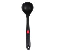 DOITOOL Silicone Spoon Heat Resistant Non-Stick Kitchen Utensil for Soup Scooping and Stirring Black Ergonomic Handle Hangable Design