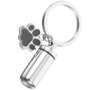 DOITOOL Silver 1 Cylindrical Titanium Steel Ash Keepsake Keychain Lightweight Container Holder Simple Style Fresh and Natural Gift for Friends Who Have Lost Their Pets