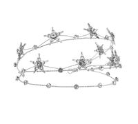 DOITOOL Silver Alloy Rhinestone Wedding Crown for Women Lightweight Stars Goddess Headwear Decoration, Hair Decor for Engagement and Special Party Accessories
