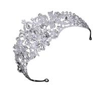 DOITOOL Silver Bridal Crown Headband with Dazzling Rhinestones and Lightweight Zinc Alloy Material, Distinctive Stable Design Wedding Hair Accessory for Brides and Special Occasions