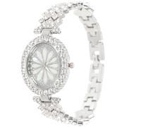DOITOOL Silver Metal Ladies Wristwatch with Rhinestone Ornament | Button Battery Included, Precise Time Display, Chic Simple Styling for Girls and Students