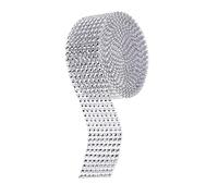 DOITOOL Silver Plated Rhinestone Chain Trim Wide Row Craft Chain for DIY Costume Embellishments Easy Sew Decoration for Clothes Wedding Dress Jewelry Making and Handicrafts
