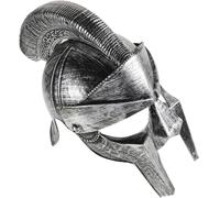 DOITOOL Silver Roman Helmet Folding Face Mask, Ancient European Warrior Soldier Costume Headwear for Halloween and Medieval Role Play