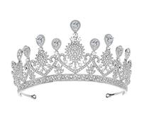 DOITOOL Silver with Alloy Material Heart-shaped Crown Hair Accessory Crystal Headband and Multiple Usage for Women Bridal Wedding for Festival and Public Relations Planning
