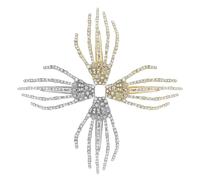 DOITOOL Skeleton Hand Hair Clips Alloy Duckbill Barrettes 4pcs Halloween Rhinestone Hair Accessories Decorative and Practical for Halloween Entertainment Park