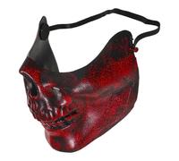 DOITOOL Skull Half Face Mask Gothic Plastic Realistic Detailing Portable for Men and Women Role Play Masquerade 3pcs Set