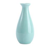 DOITOOL Small Blue Ceramic Vase for Flowers, Minimalist 4.33 Inch Bud Vases, Modern Tiny Retro Flower Pot Home Decor, Aesthetic Desktop Single Stem Hydroponic Plant pots for Decoration