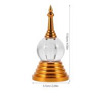 DOITOOL Small Buddhist Pagoda Offering Tower Statue with Base Acrylic Feng Shui Home Decoration for Tabletop Dorm and Store Ornament Positive Blessings and Practical Texture