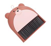 DOITOOL Small Hand Broom and Dustpan Set for Household Use, Compact and Lightweight Plastic Mini Broom Set for Tabletop and Keyboard Cleaning with Cute Bear Design