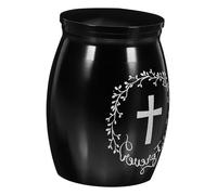 DOITOOL Small Pet Urn for Ashes Sealed Cremation Urn Memorial Keepsake Black 40x30mm Moisture-proof Storage Suitable for Cats and Dogs