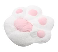 DOITOOL Small Polar White Cat Paw Chair Pad Half-Enclosed Plush Sofa Cushion Comfortable Back Support Cozy Office and Home Sitting Mat